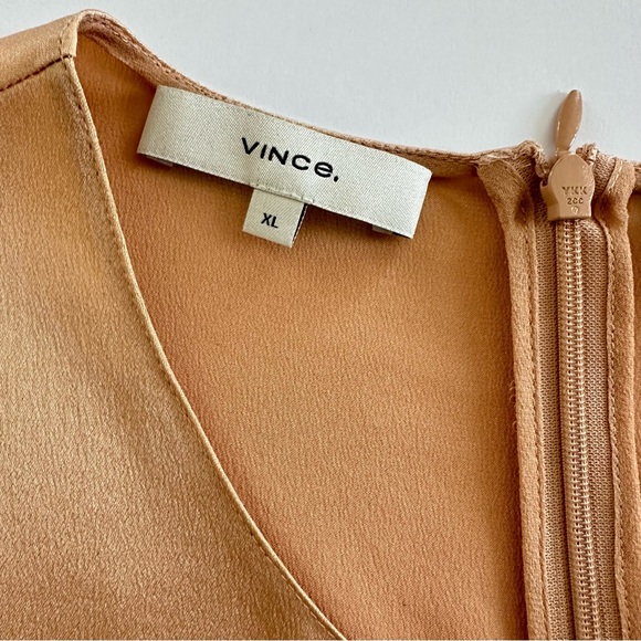 Vince 100% Silk Satin Bias Tee in Pecan | XL | NWT - Picture 11 of 12